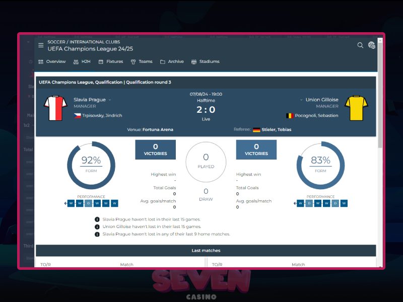 Pari en temps réel et streaming en direct 24/7 sur Seven Casino