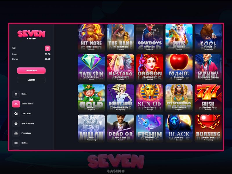 Play slots at the Seven Casino