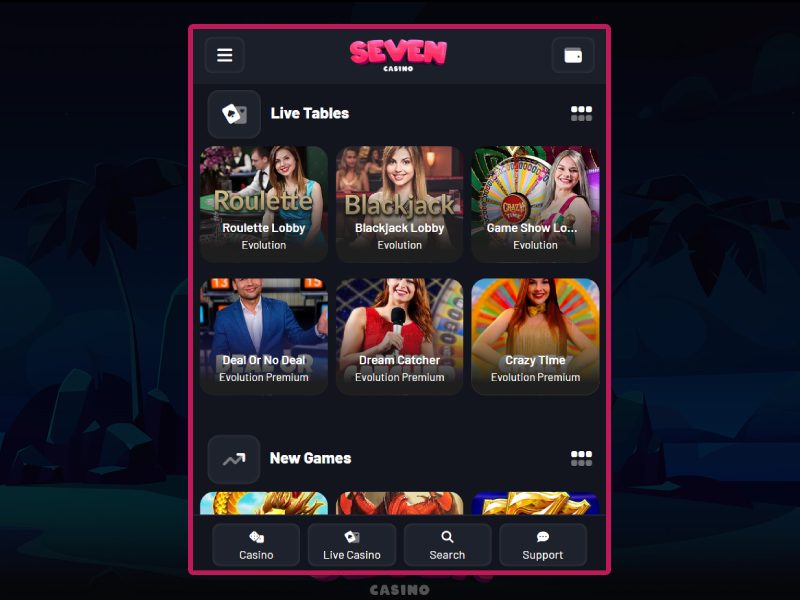 Seven Casino sur iOS et Android