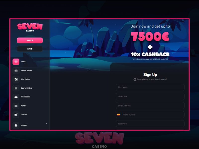 How to register at Seven Casino